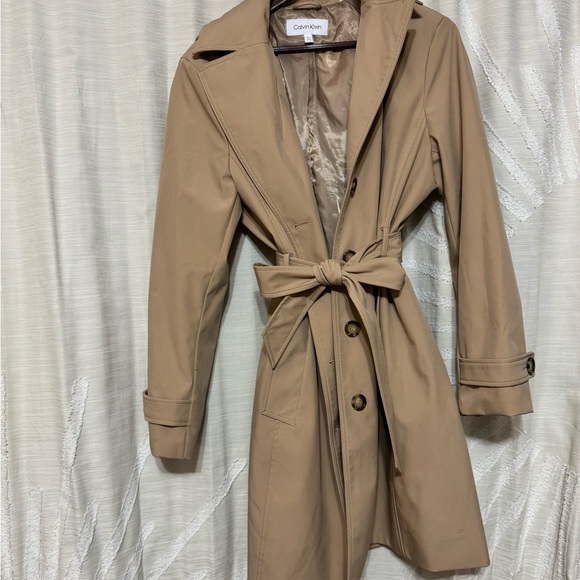 Calvin Klein Women's Classic Beige Trench Coat - Picture 1 of 3